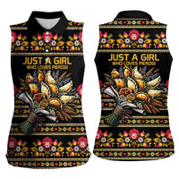 Gold Pierogi Flowers Over Dumplings Women Sleeveless Polo Shirt