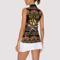 Gold Pierogi Flowers Over Dumplings Women Sleeveless Polo Shirt