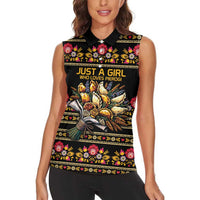 Gold Pierogi Flowers Over Dumplings Women Sleeveless Polo Shirt