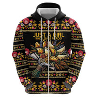Gold Pierogi Flowers Over Dumplings Zip Hoodie