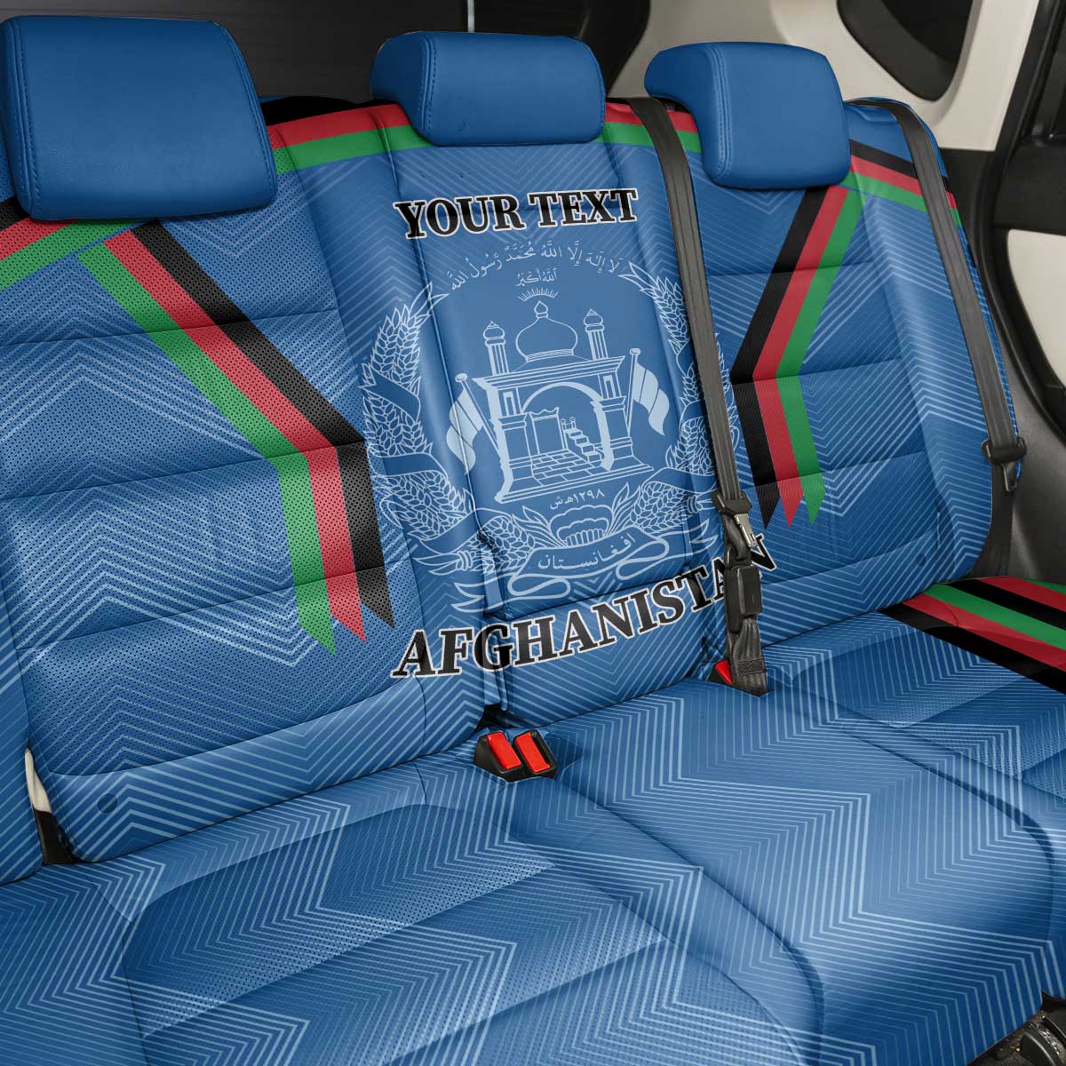 Custom Afghanistan Cricket Back Car Seat Cover Afghan Coat Of Arm with Special Flag LT9 - Wonder Print Shop