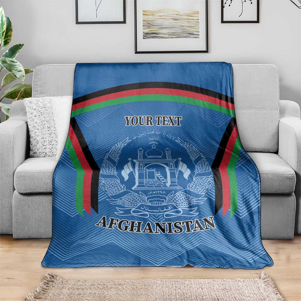 Custom Afghanistan Cricket Blanket Afghan Coat Of Arm with Special Flag