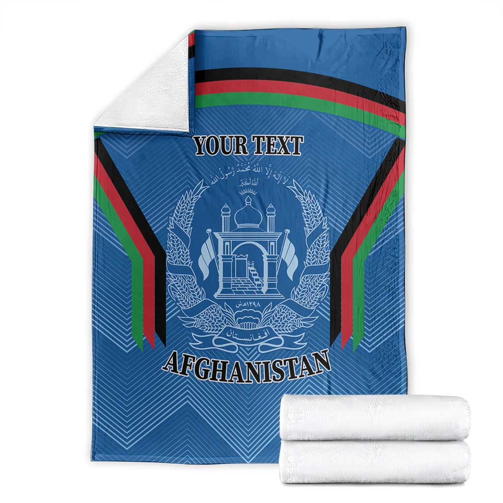 Custom Afghanistan Cricket Blanket Afghan Coat Of Arm with Special Flag