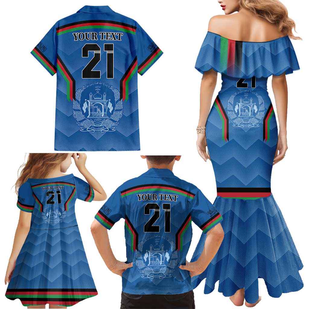 Custom Afghanistan Cricket Family Matching Mermaid Dress and Hawaiian Shirt Afghan Coat Of Arm with Special Flag LT9 - Wonder Print Shop