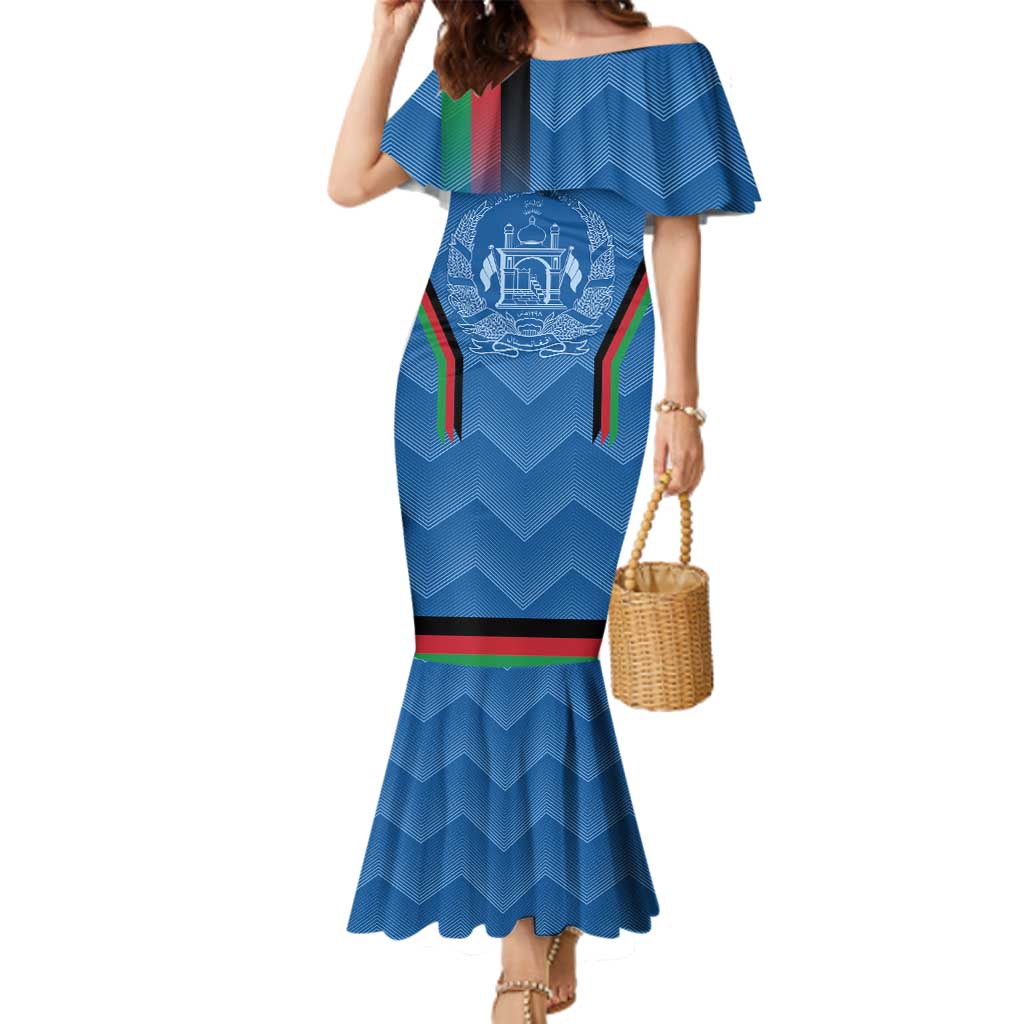 Custom Afghanistan Cricket Family Matching Mermaid Dress and Hawaiian Shirt Afghan Coat Of Arm with Special Flag LT9 - Wonder Print Shop