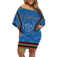 Custom Afghanistan Cricket Family Matching Off Shoulder Short Dress and Hawaiian Shirt Afghan Coat Of Arm with Special Flag LT9 - Wonder Print Shop