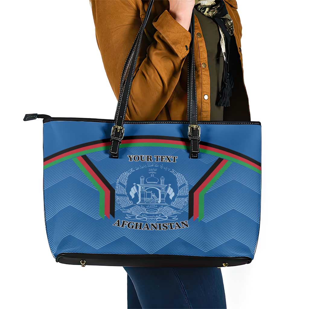 Custom Afghanistan Cricket Leather Tote Bag Afghan Coat Of Arm with Special Flag - Wonder Print Shop