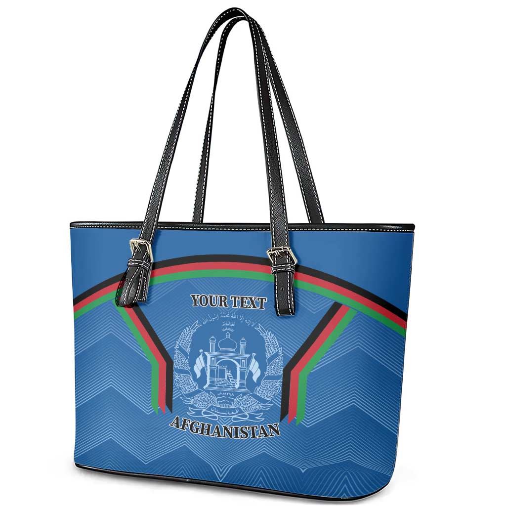 Custom Afghanistan Cricket Leather Tote Bag Afghan Coat Of Arm with Special Flag - Wonder Print Shop