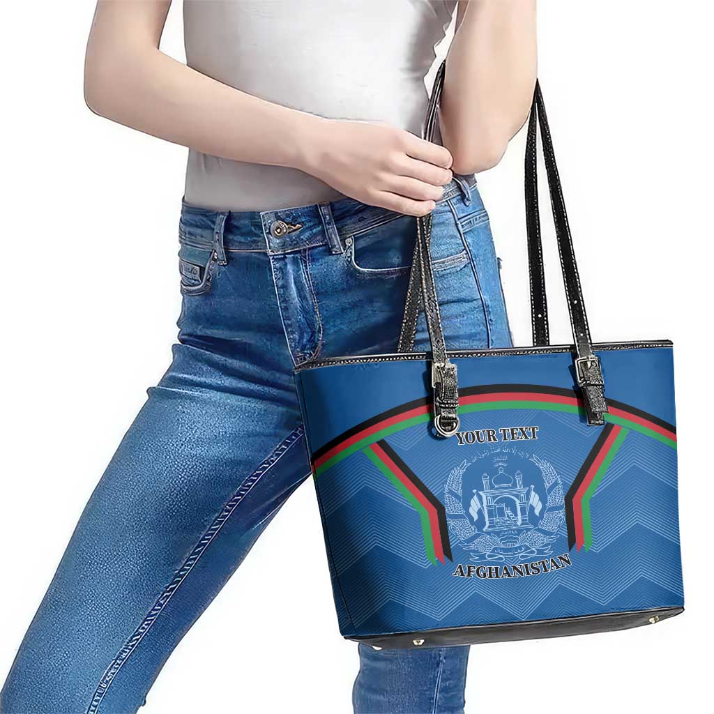 Custom Afghanistan Cricket Leather Tote Bag Afghan Coat Of Arm with Special Flag - Wonder Print Shop