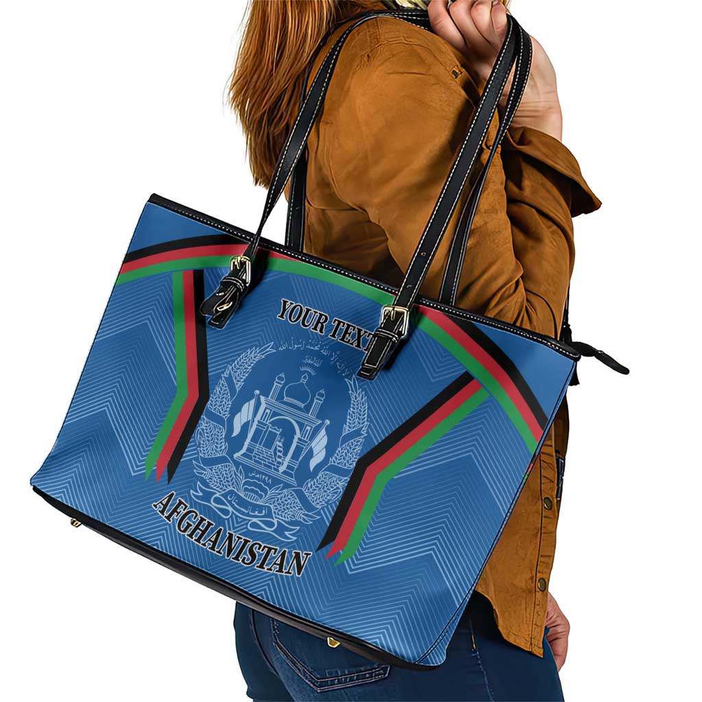 Custom Afghanistan Cricket Leather Tote Bag Afghan Coat Of Arm with Special Flag - Wonder Print Shop