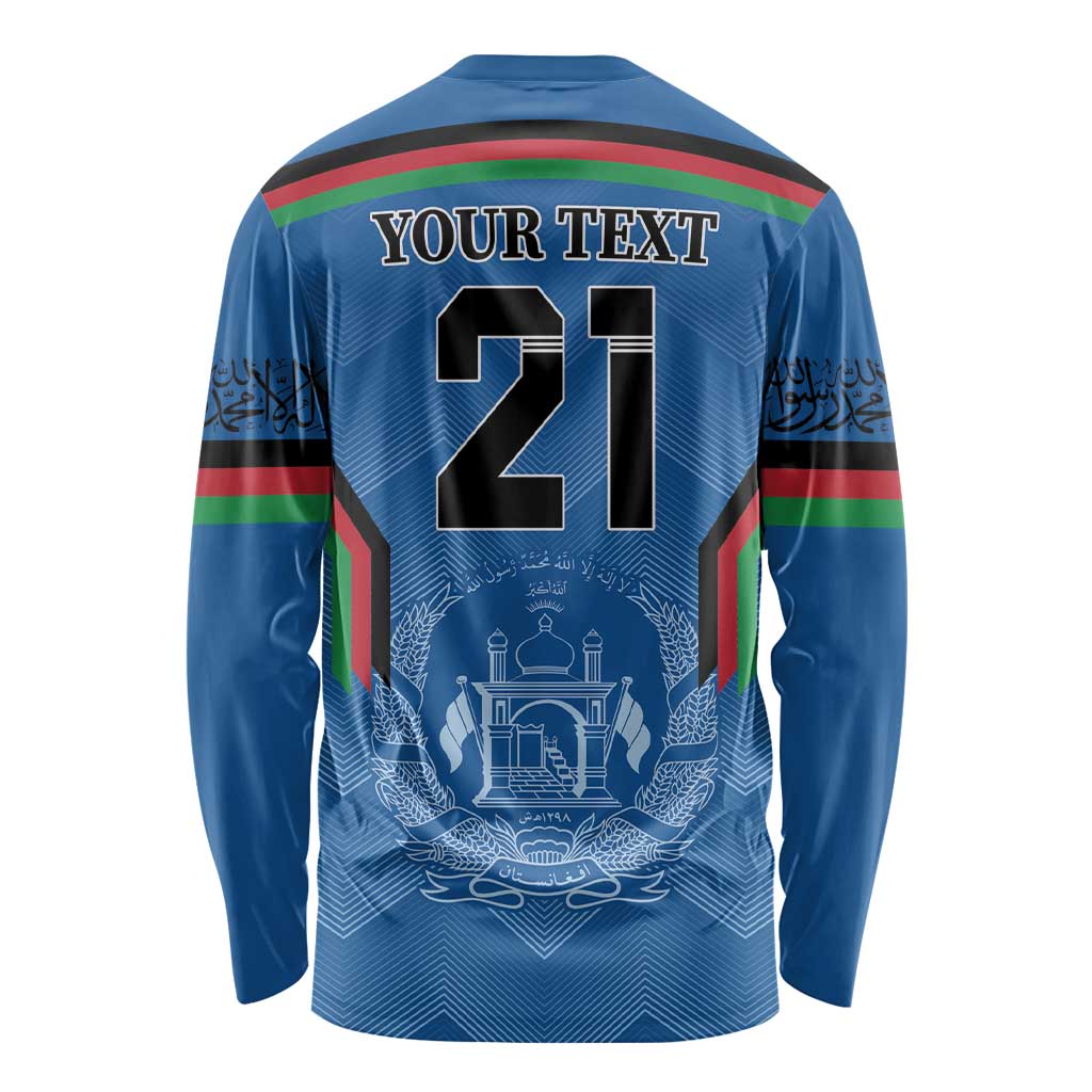 Custom Afghanistan Cricket Long Sleeve Shirt Afghan Coat Of Arm with Special Flag - Wonder Print Shop