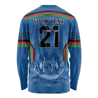 Custom Afghanistan Cricket Long Sleeve Shirt Afghan Coat Of Arm with Special Flag - Wonder Print Shop