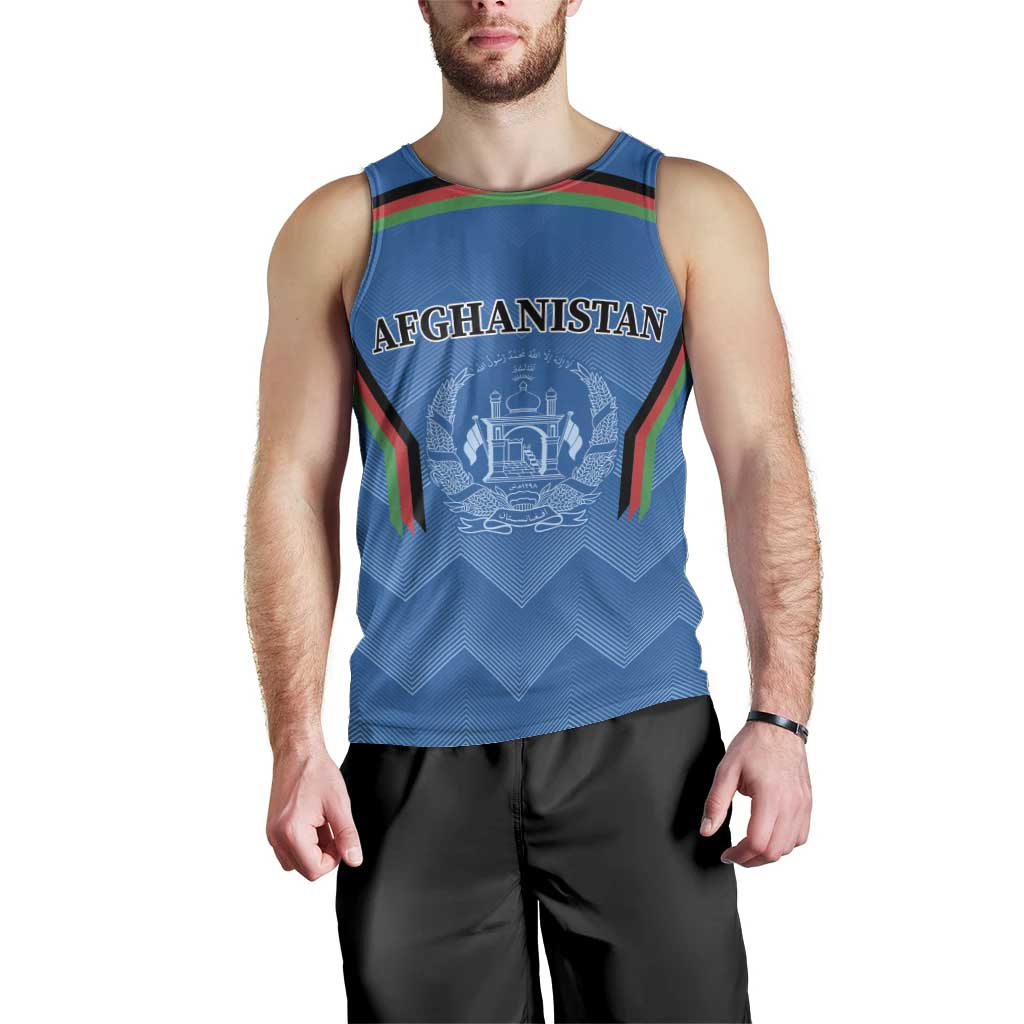 Custom Afghanistan Cricket Men Tank Top Afghan Coat Of Arm with Special Flag - Wonder Print Shop