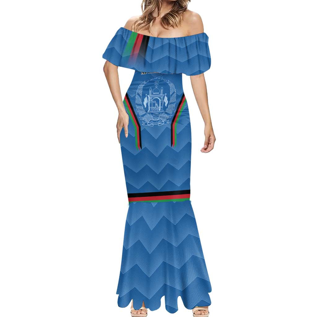 Custom Afghanistan Cricket Mermaid Dress Afghan Coat Of Arm with Special Flag - Wonder Print Shop