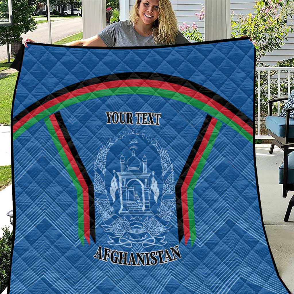 Custom Afghanistan Cricket Quilt Afghan Coat Of Arm with Special Flag - Wonder Print Shop