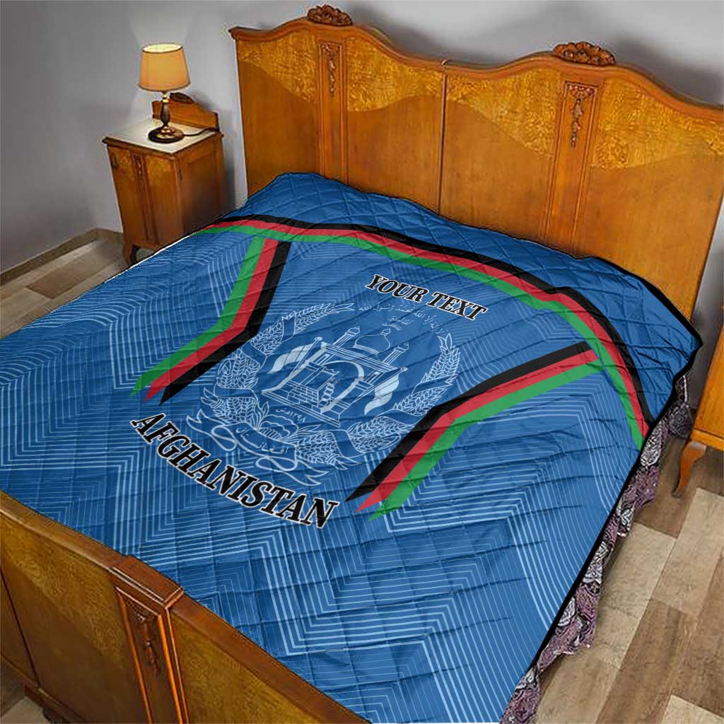 Custom Afghanistan Cricket Quilt Afghan Coat Of Arm with Special Flag - Wonder Print Shop
