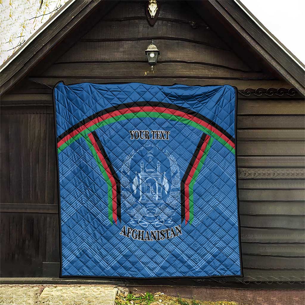 Custom Afghanistan Cricket Quilt Afghan Coat Of Arm with Special Flag - Wonder Print Shop