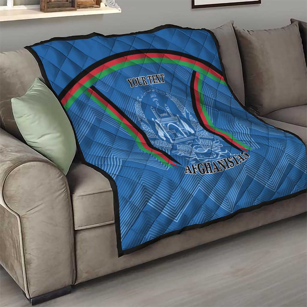 Custom Afghanistan Cricket Quilt Afghan Coat Of Arm with Special Flag - Wonder Print Shop