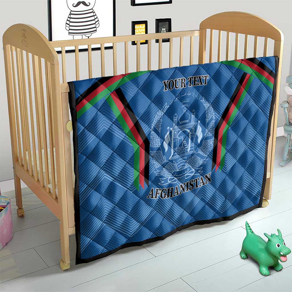 Custom Afghanistan Cricket Quilt Afghan Coat Of Arm with Special Flag - Wonder Print Shop