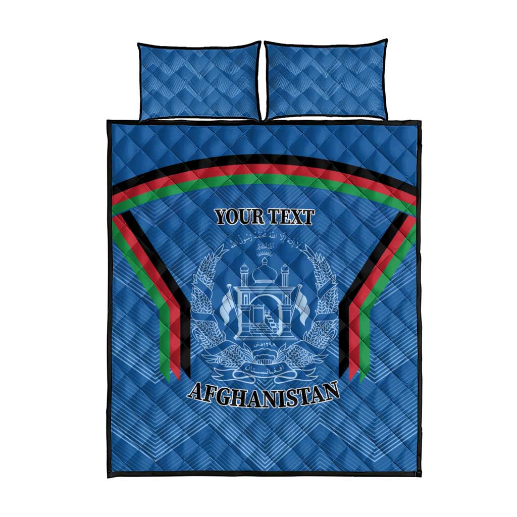 Custom Afghanistan Cricket Quilt Bed Set Afghan Coat Of Arm with Special Flag - Wonder Print Shop