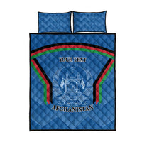 Custom Afghanistan Cricket Quilt Bed Set Afghan Coat Of Arm with Special Flag - Wonder Print Shop