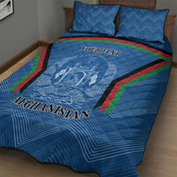 Custom Afghanistan Cricket Quilt Bed Set Afghan Coat Of Arm with Special Flag - Wonder Print Shop