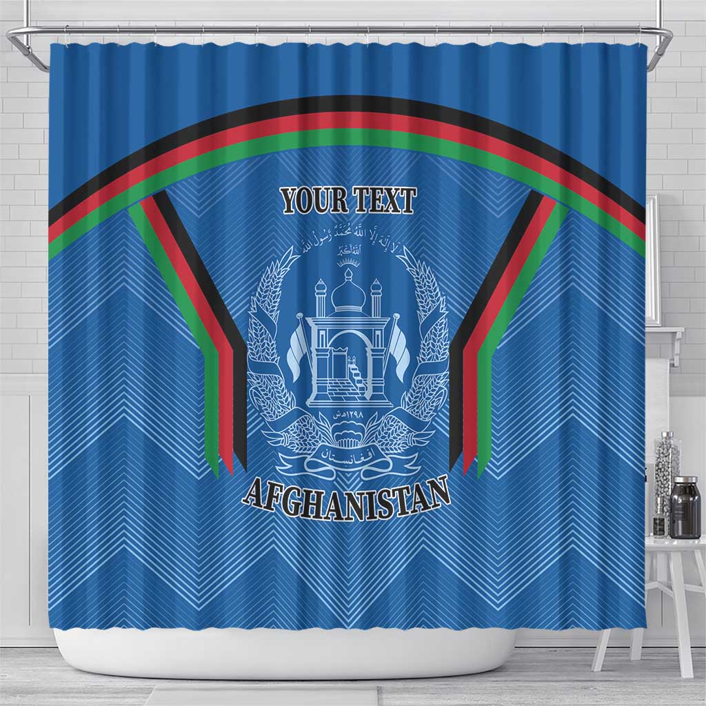 Custom Afghanistan Cricket Shower Curtain Afghan Coat Of Arm with Special Flag