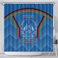 Custom Afghanistan Cricket Shower Curtain Afghan Coat Of Arm with Special Flag