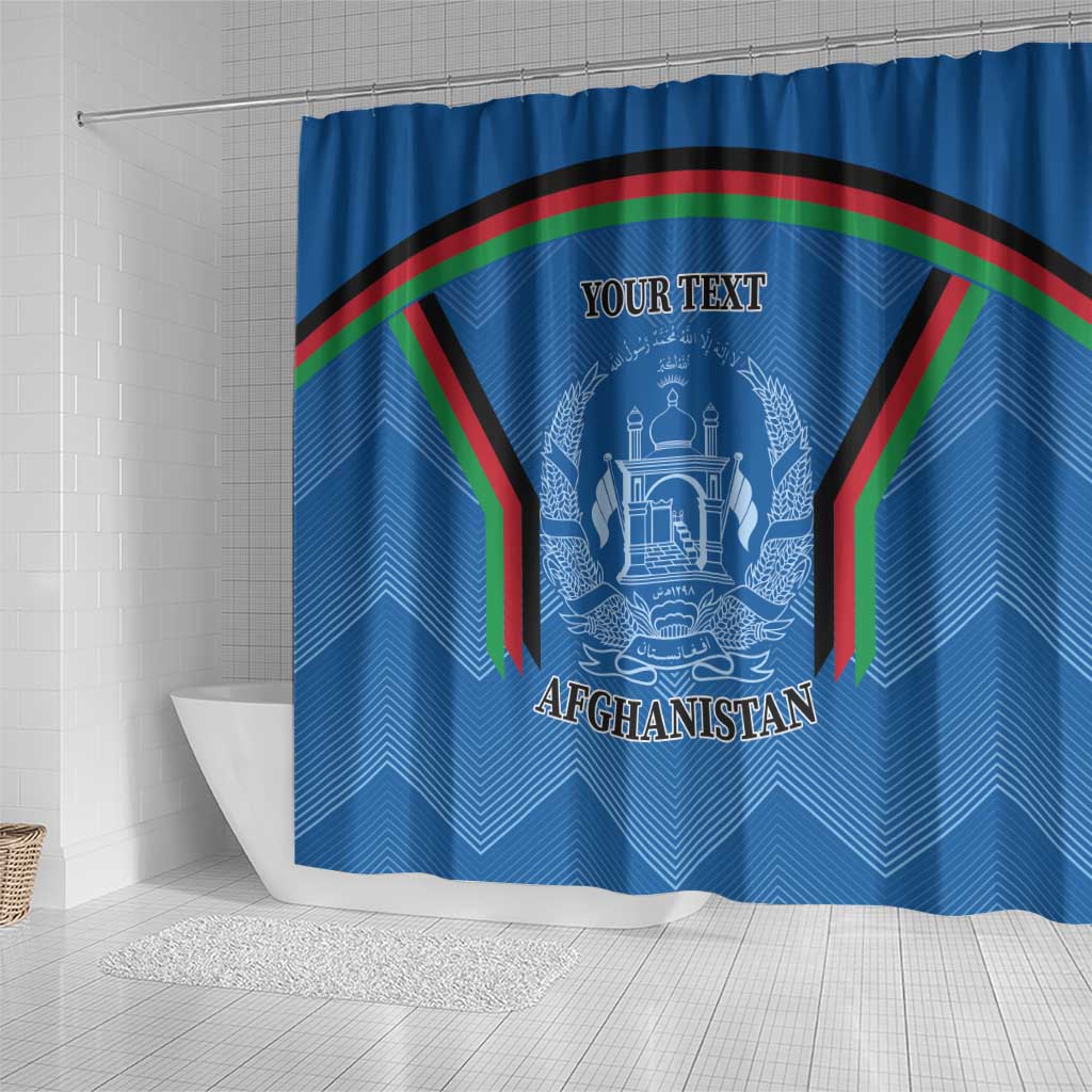 Custom Afghanistan Cricket Shower Curtain Afghan Coat Of Arm with Special Flag