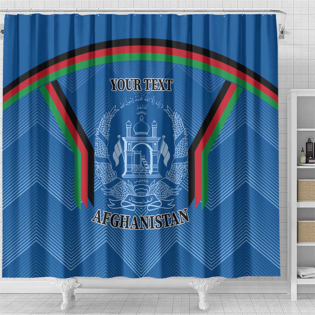 Custom Afghanistan Cricket Shower Curtain Afghan Coat Of Arm with Special Flag