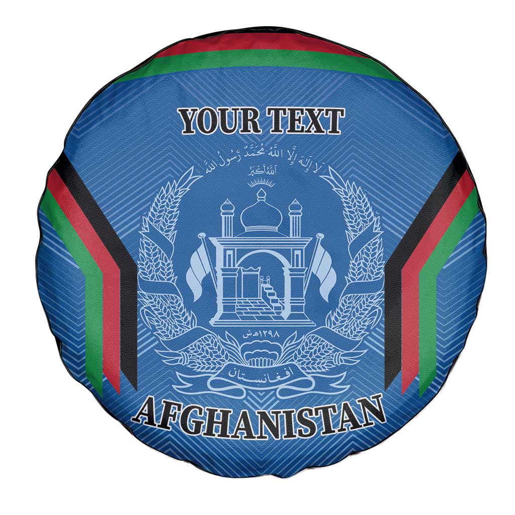 Custom Afghanistan Cricket Spare Tire Cover Afghan Coat Of Arm with Special Flag - Wonder Print Shop