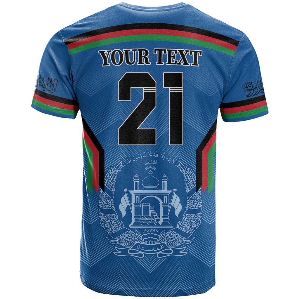 Custom Afghanistan Cricket T Shirt Afghan Coat Of Arm with Special Flag - Wonder Print Shop