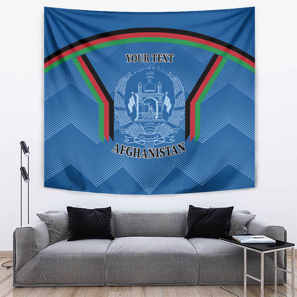 Custom Afghanistan Cricket Tapestry Afghan Coat Of Arm with Special Flag - Wonder Print Shop