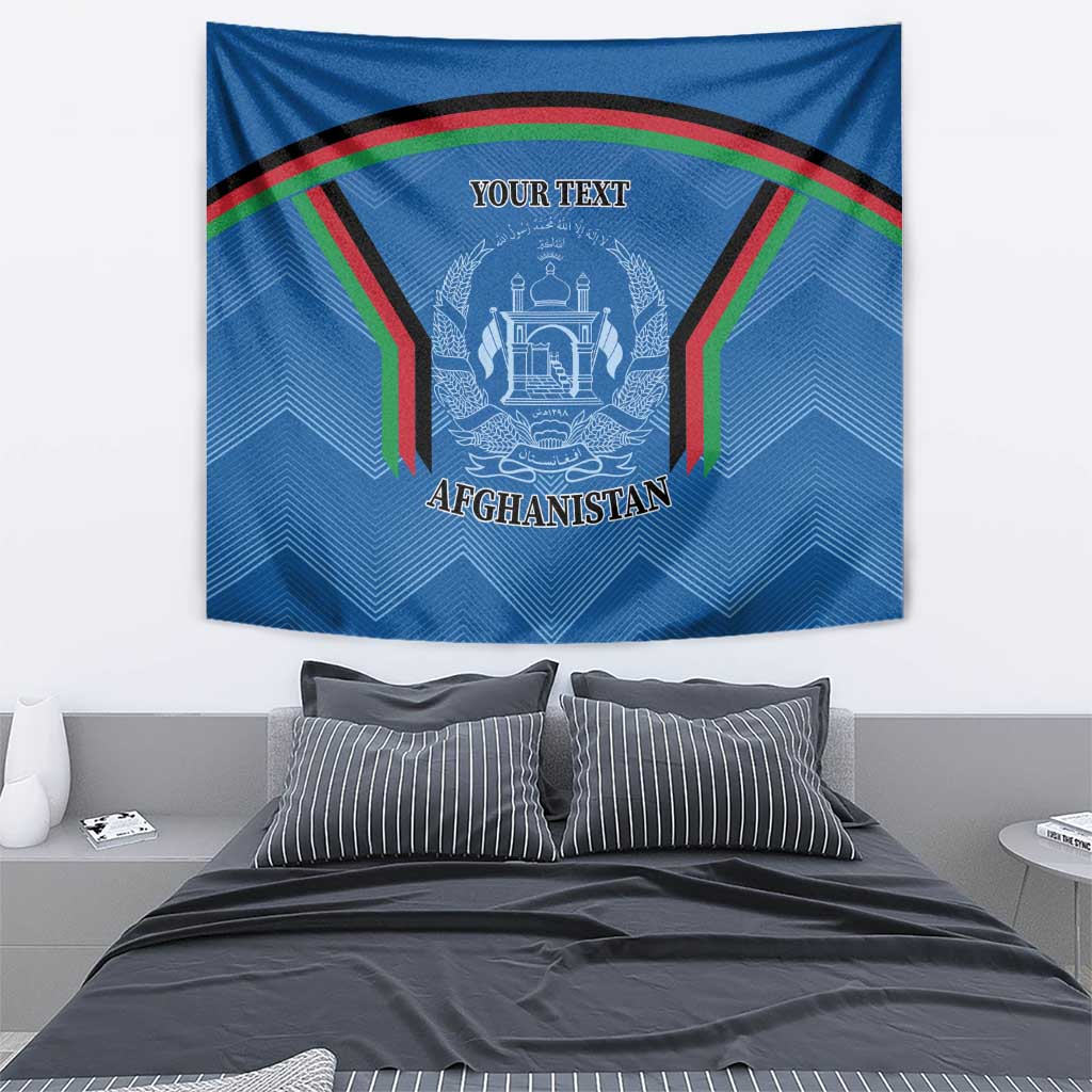 Custom Afghanistan Cricket Tapestry Afghan Coat Of Arm with Special Flag - Wonder Print Shop