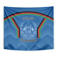 Custom Afghanistan Cricket Tapestry Afghan Coat Of Arm with Special Flag - Wonder Print Shop