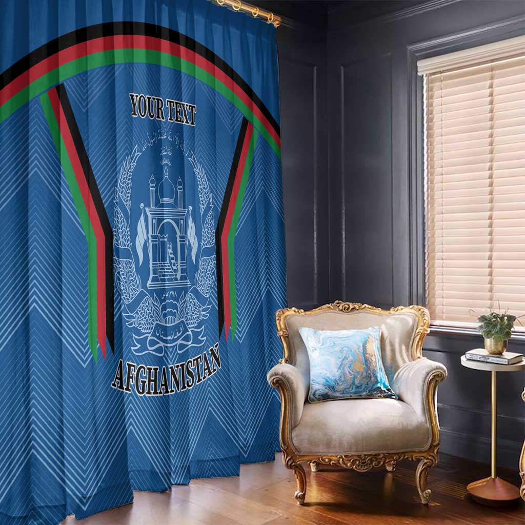 Custom Afghanistan Cricket Window Curtain Afghan Coat Of Arm with Special Flag - Wonder Print Shop