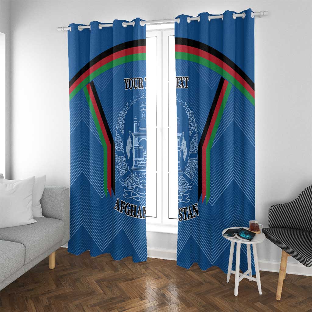 Custom Afghanistan Cricket Window Curtain Afghan Coat Of Arm with Special Flag - Wonder Print Shop