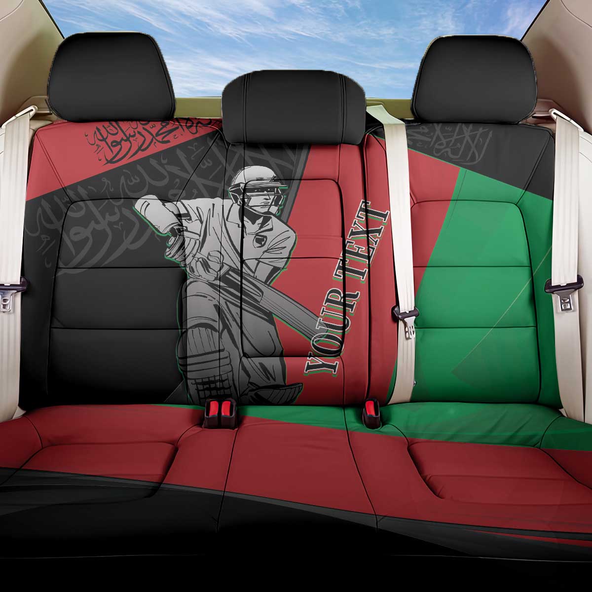 Custom Afghanistan Cricket Back Car Seat Cover Sporty Version LT9 - Wonder Print Shop