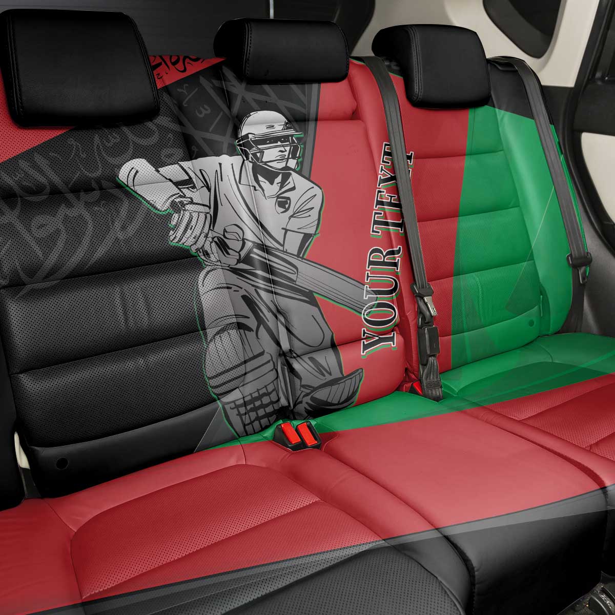 Custom Afghanistan Cricket Back Car Seat Cover Sporty Version LT9 - Wonder Print Shop