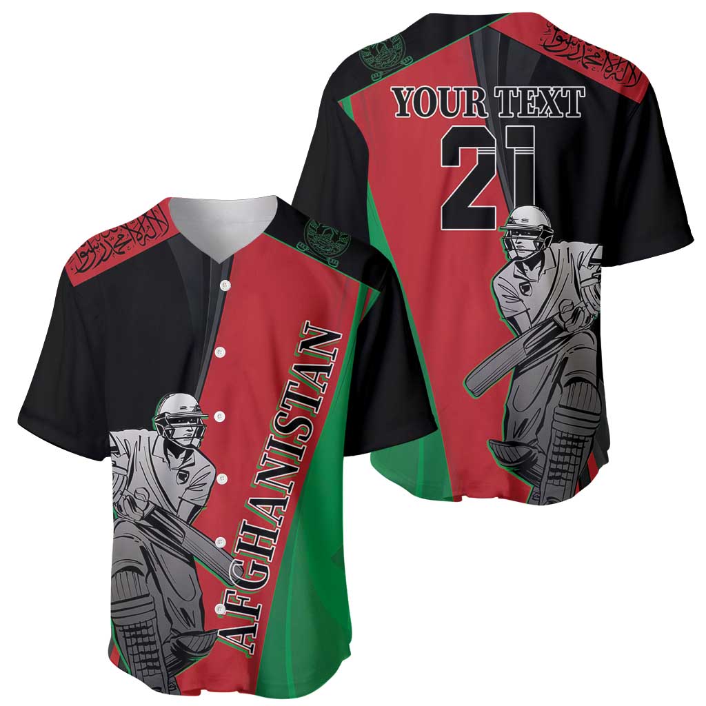 Custom Afghanistan Cricket Baseball Jersey Sporty Version LT9 - Wonder Print Shop