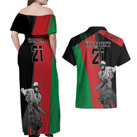 Custom Afghanistan Cricket Couples Matching Off Shoulder Maxi Dress and Hawaiian Shirt Sporty Version LT9 - Wonder Print Shop