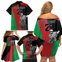 Custom Afghanistan Cricket Family Matching Off Shoulder Short Dress and Hawaiian Shirt Sporty Version LT9 - Wonder Print Shop