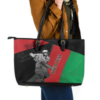 Custom Afghanistan Cricket Leather Tote Bag Sporty Version - Wonder Print Shop