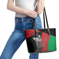 Custom Afghanistan Cricket Leather Tote Bag Sporty Version - Wonder Print Shop