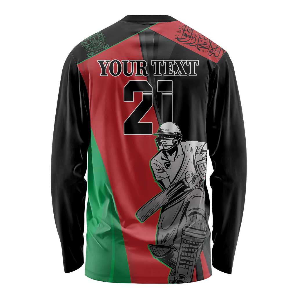 Custom Afghanistan Cricket Long Sleeve Shirt Sporty Version - Wonder Print Shop