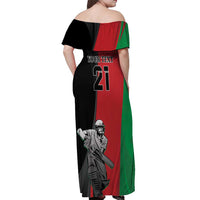 Custom Afghanistan Cricket Off Shoulder Maxi Dress Sporty Version - Wonder Print Shop