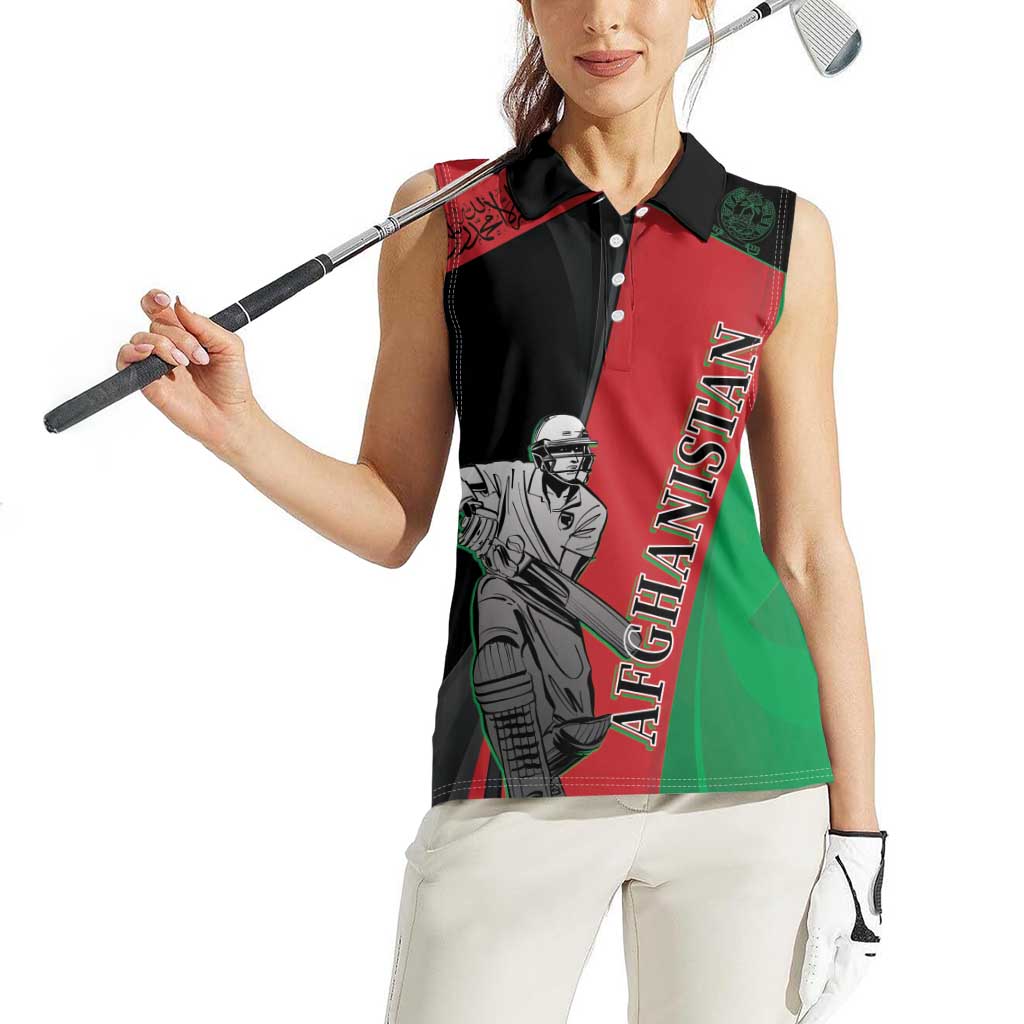 Custom Afghanistan Cricket Women Sleeveless Polo Shirt Sporty Version - Wonder Print Shop