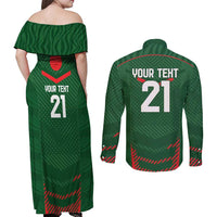 Custom Bangladesh Cricket Couples Matching Off Shoulder Maxi Dress and Long Sleeve Button Shirt Go Tigers Sporty Version LT9 - Wonder Print Shop