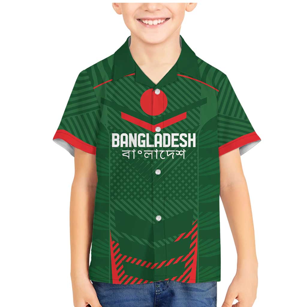 Custom Bangladesh Cricket Family Matching Mermaid Dress and Hawaiian Shirt Go Tigers Sporty Version LT9 - Wonder Print Shop