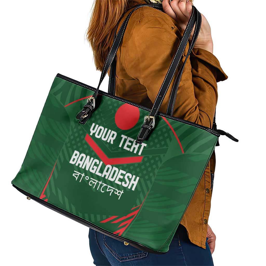 Custom Bangladesh Cricket Leather Tote Bag Go Tigers Sporty Version - Wonder Print Shop